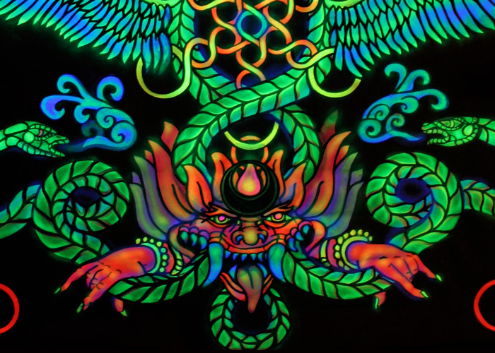 Enlightened Woman on Many Lotuses (detail 2) (click for next painting)