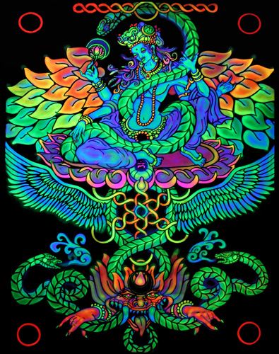 Enlightened Woman on Many Lotuses (click for next painting)